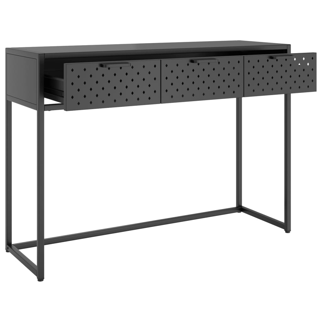 Konsolipöytä antrasiitti 106x35x75 cm teräs - Sisustajankoti.fi