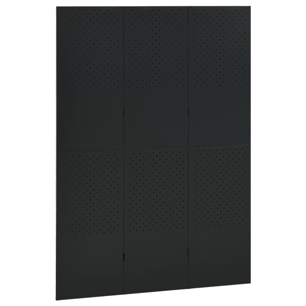 3-Paneelinen tilanjakaja 120x180 cm musta teräs - Sisustajankoti.fi