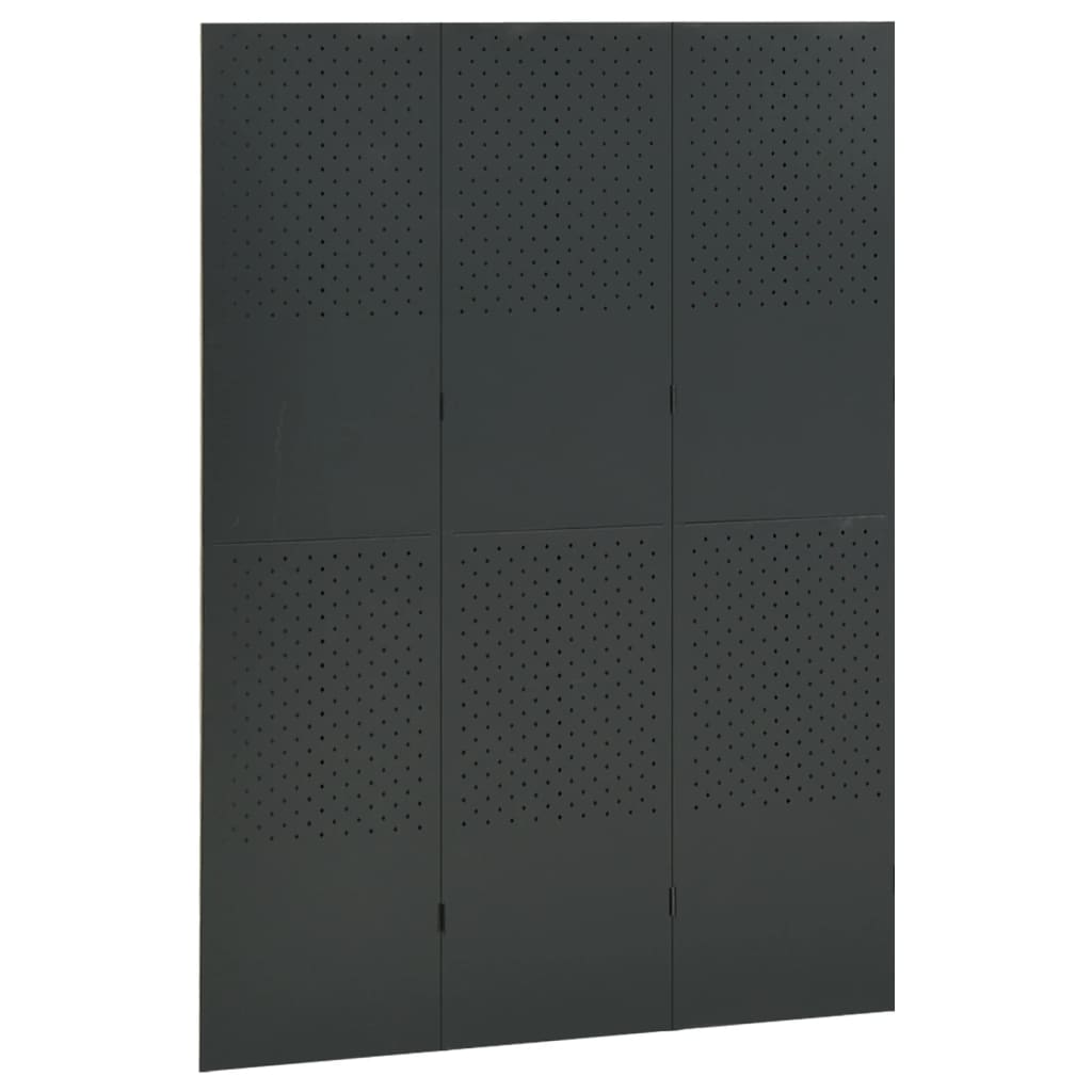 3-Paneelinen tilanjakaja 120x180 cm antrasiitti teräs - Sisustajankoti.fi
