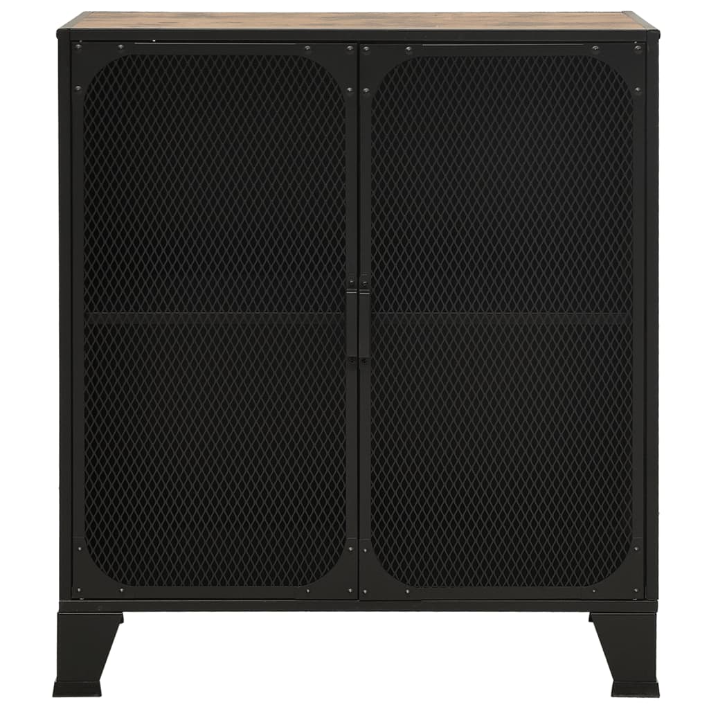 Säilytyskaappi rustiikkinen ruskea 72x36x82 cm metalli ja MDF - Sisustajankoti.fi