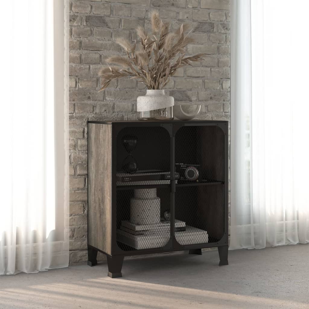 Säilytyskaappi harmaa 72x36x82 cm metalli ja MDF - Sisustajankoti.fi
