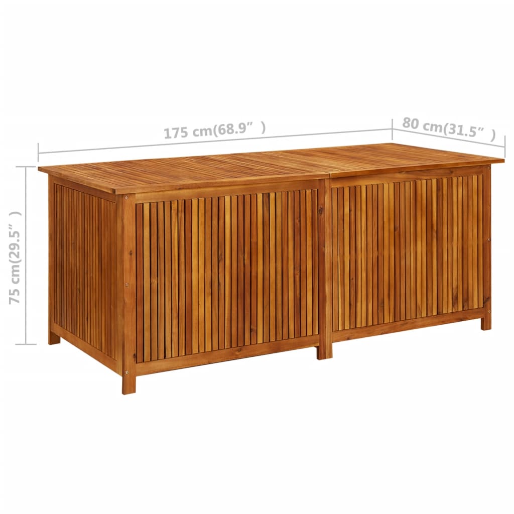 Puutarhan varastolaatikko 175x80x75 cm täysi akaasiapuu - Sisustajankoti.fi