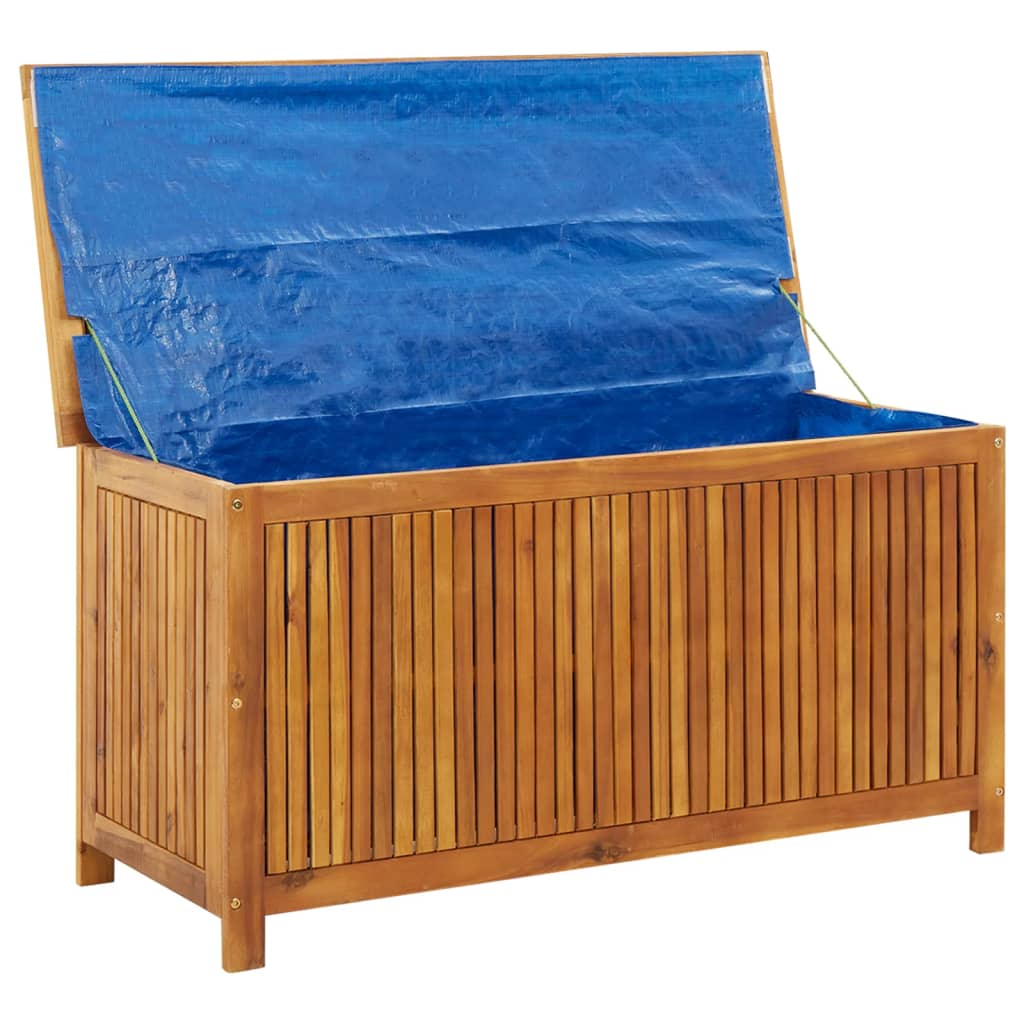 Puutarhan varastolaatikko 113x50x58 cm täysi akasiapuu - Sisustajankoti.fi