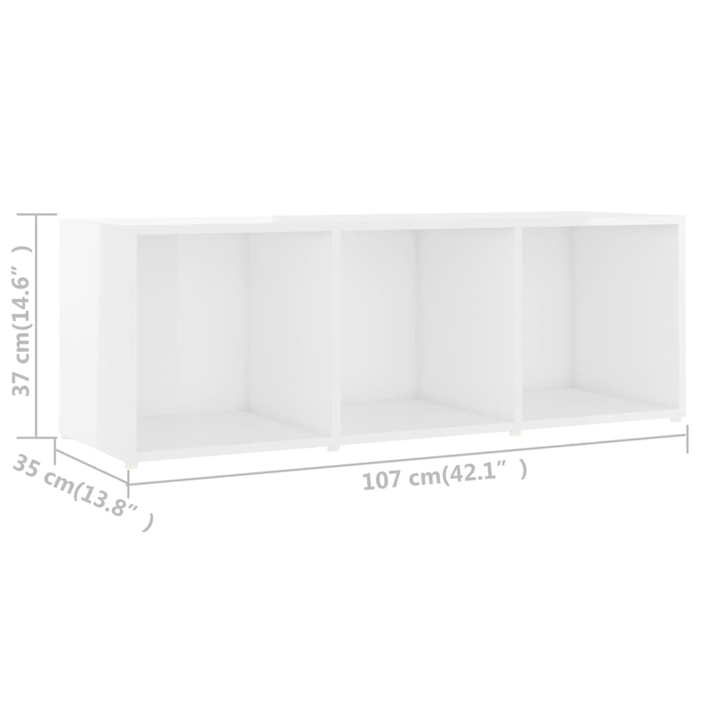 TV-tasot 2 kpl korkeakiilto valkoinen 107x35x37 cm lastulevy - Sisustajankoti.fi