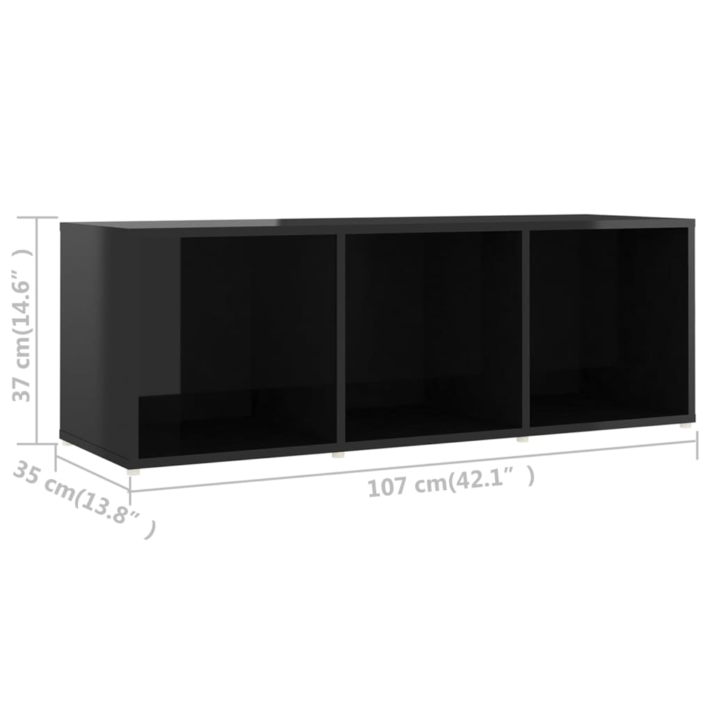TV-tasot 2 kpl korkeakiilto musta 107x35x37 cm lastulevy - Sisustajankoti.fi