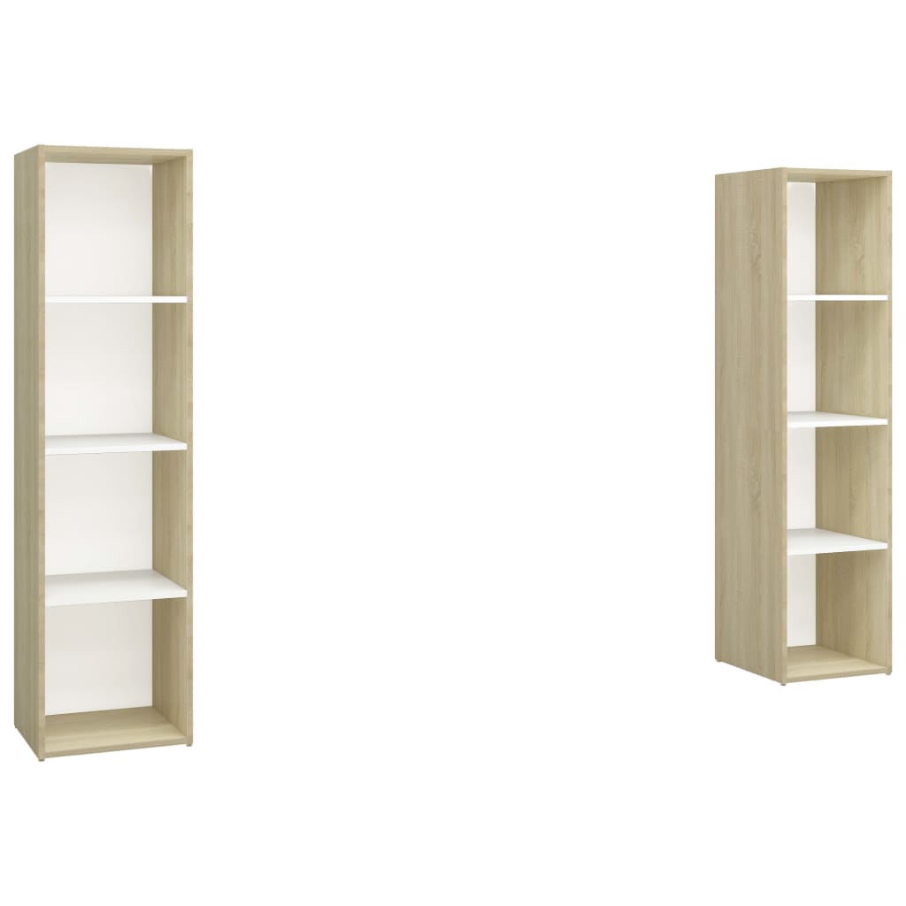 TV-tasot 2 kpl valk./Sonoma-tammi 142,5x35x36,5 cm lastulevy - Sisustajankoti.fi
