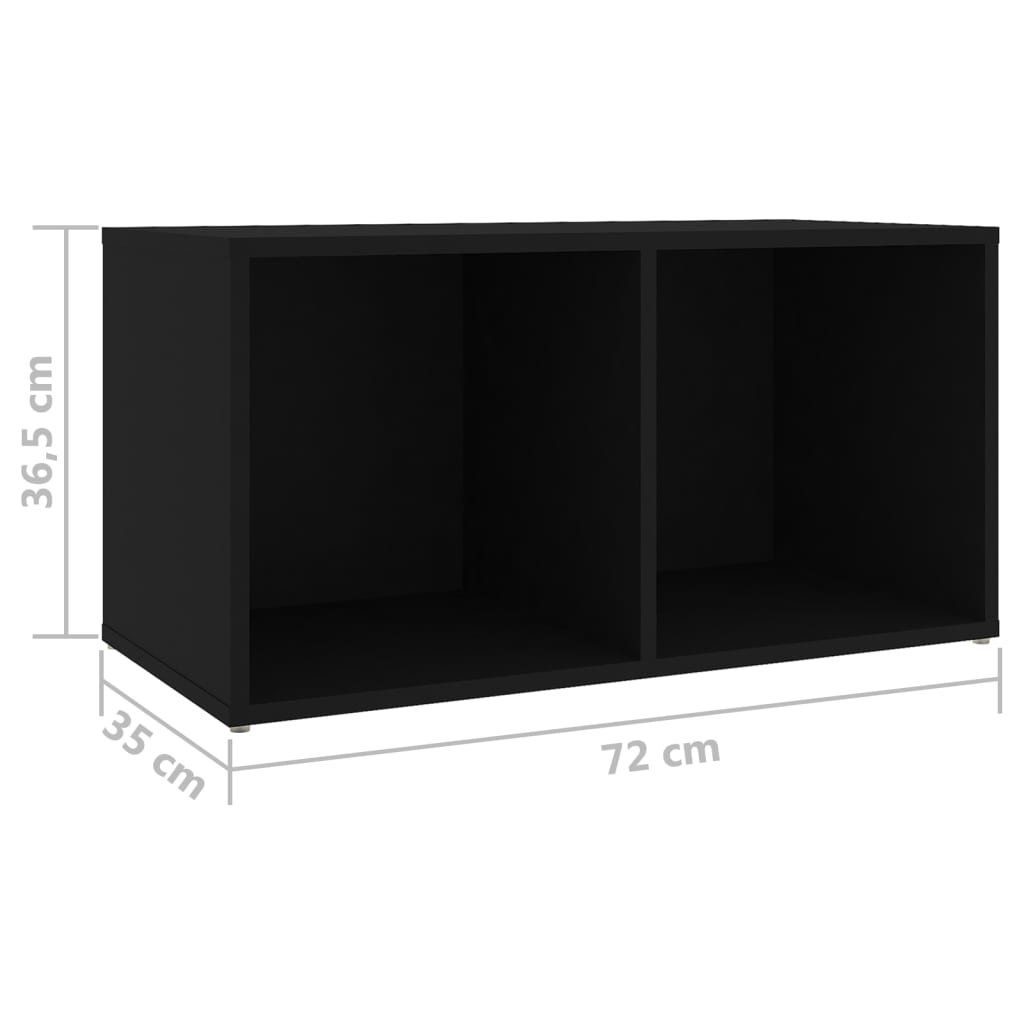 TV-tasot 4 kpl musta 72x35x36,5 cm lastulevy - Sisustajankoti.fi