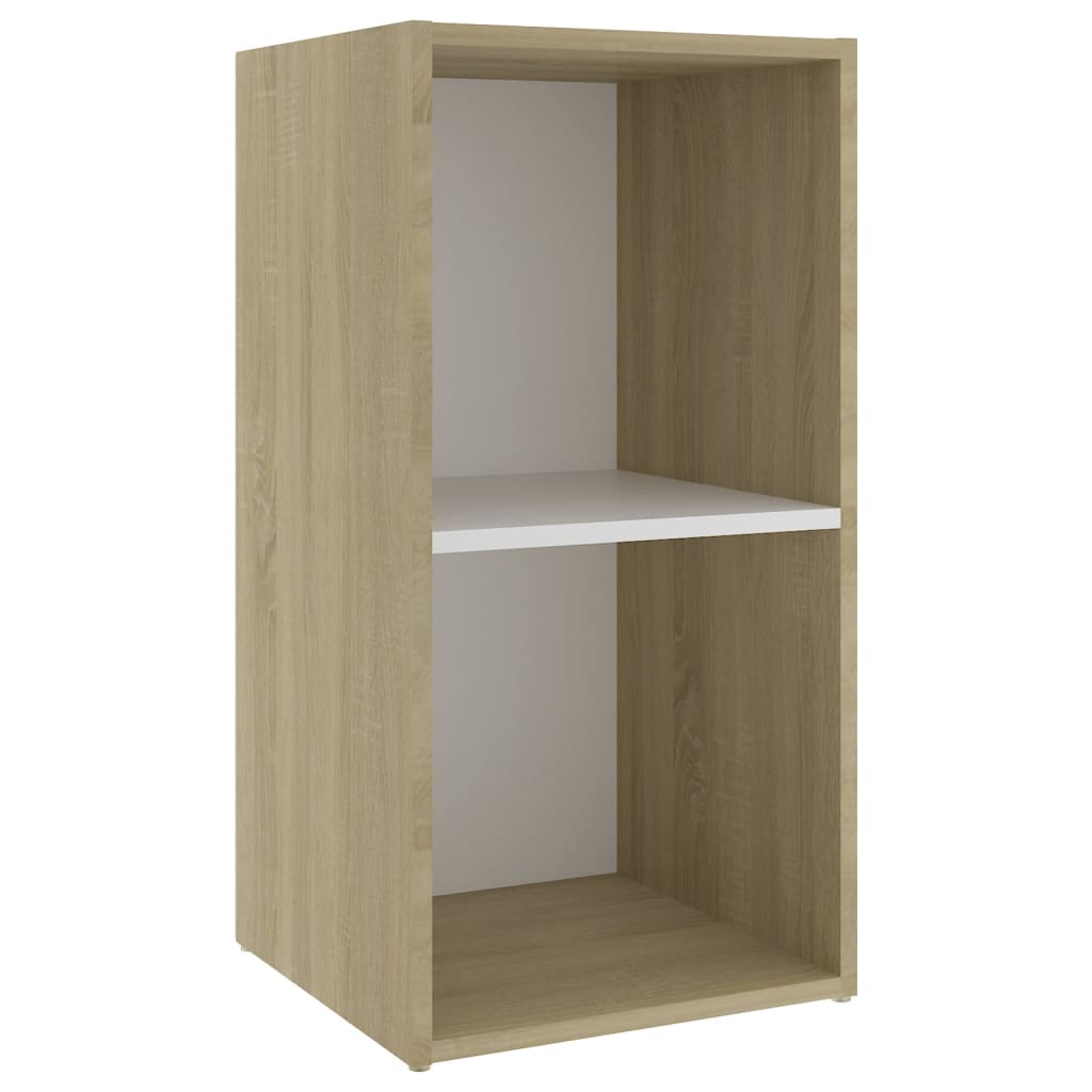 TV-tasot 4 kpl valkoinen/Sonoma-tammi 72x35x36,5 cm lastulevy - Sisustajankoti.fi