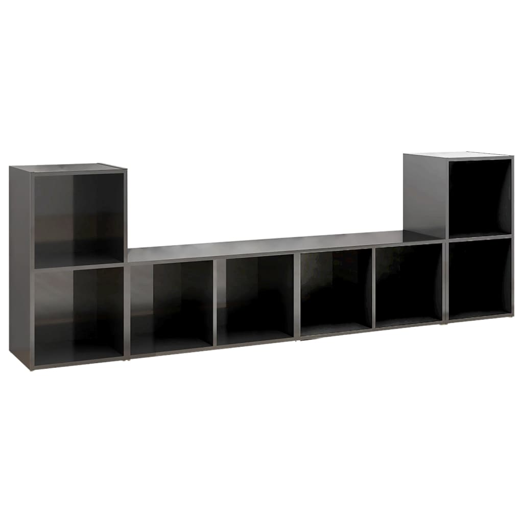 TV-tasot 4 kpl korkeakiilto harmaa 72x35x36,5 cm lastulevy - Sisustajankoti.fi