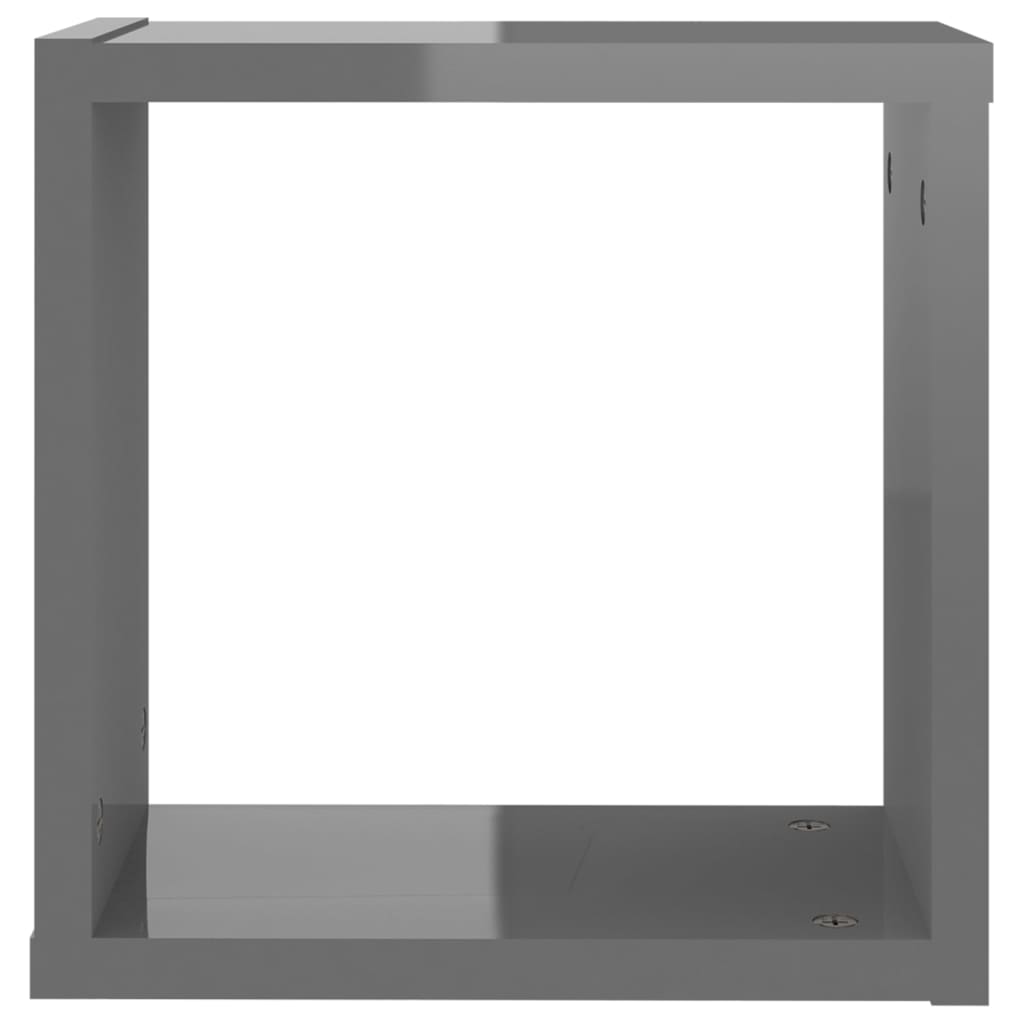 Kuutioseinähyllyt 6 kpl korkeakiilto harmaa 30x15x30 cm - Sisustajankoti.fi