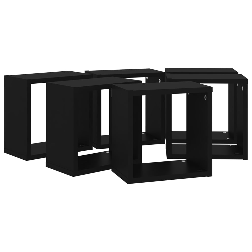 Kuutioseinähyllyt 6 kpl musta 26x15x26 cm - Sisustajankoti.fi