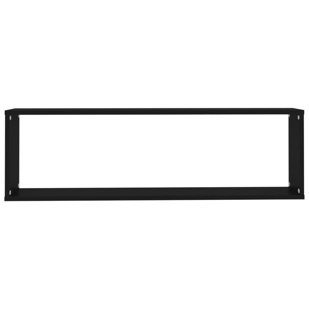 Kuutioseinähyllyt 4 kpl musta 100x15x30 cm lastulevy - Sisustajankoti.fi