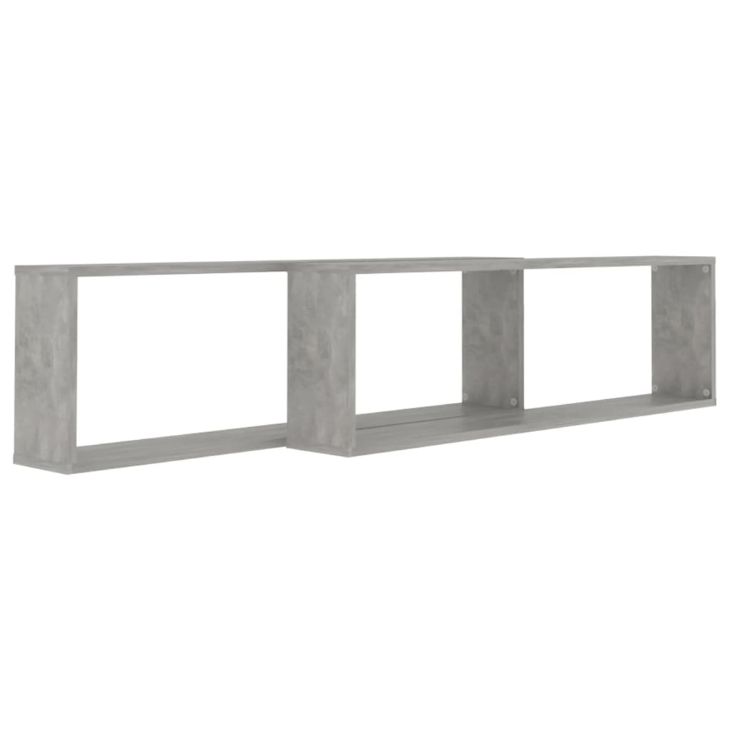 Kuutioseinähyllyt 2 kpl betoninharmaa 100x15x30 cm lastulevy - Sisustajankoti.fi