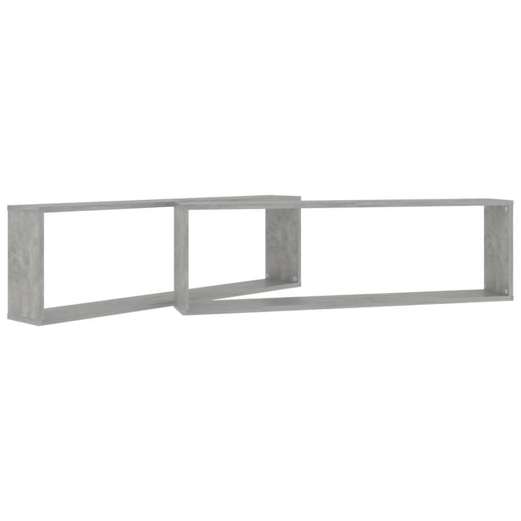 Kuutioseinähyllyt 2 kpl betoninharmaa 100x15x30 cm lastulevy - Sisustajankoti.fi