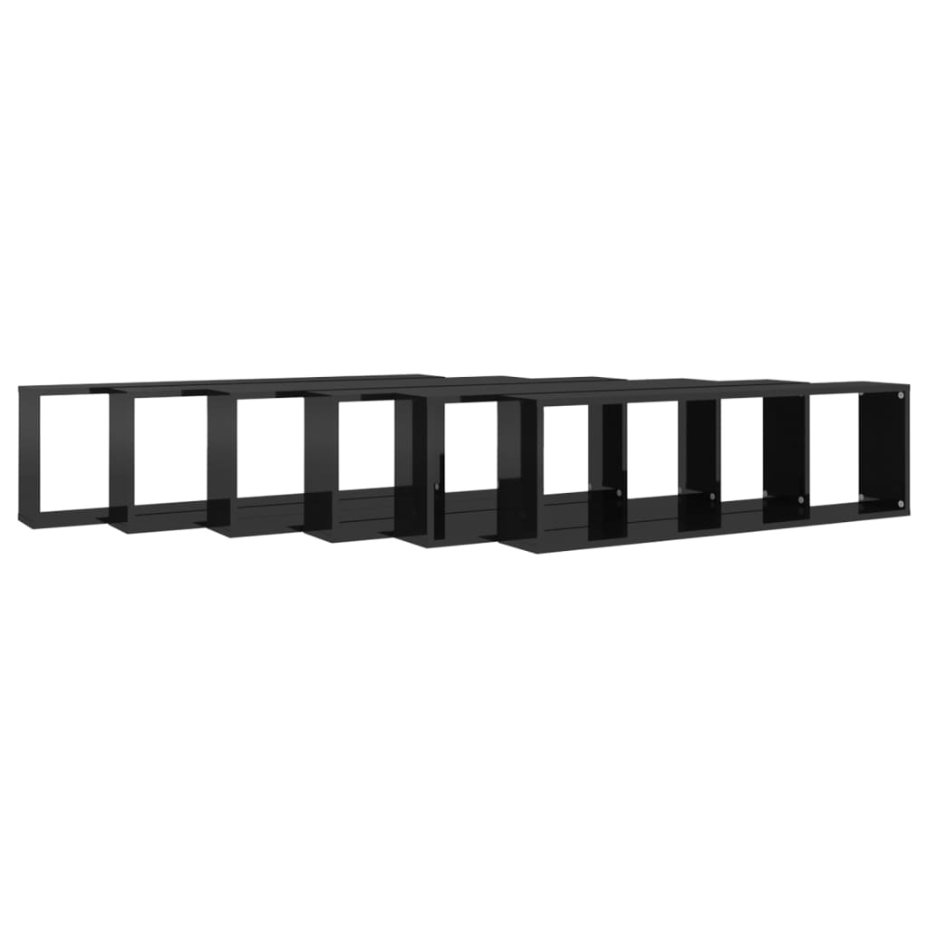 Kuutioseinähyllyt 6 kpl korkeak. musta 100x15x30 cm lastulevy - Sisustajankoti.fi