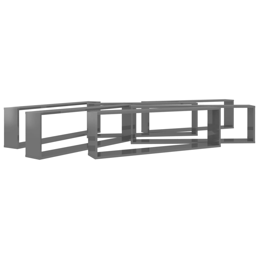Kuutioseinähyllyt 6 kpl korkeak. harmaa 100x15x30 cm lastulevy - Sisustajankoti.fi