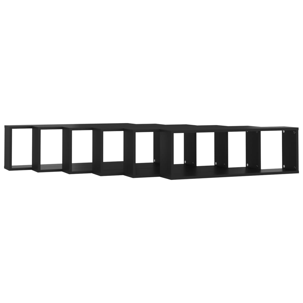 Kuutioseinähyllyt 6 kpl musta 80x15x26,5 cm lastulevy - Sisustajankoti.fi