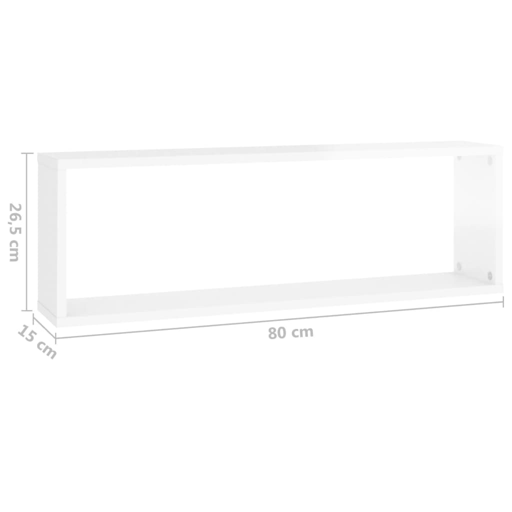 Kuutioseinähyllyt 6 kpl korkeak. valk. 80x15x26,5 cm lastulevy - Sisustajankoti.fi
