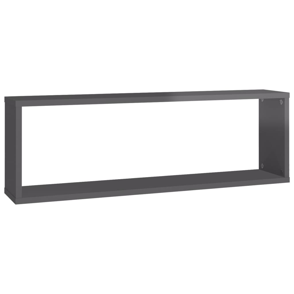 Kuutioseinähyllyt 4 kpl korkeak. harmaa 80x15x26,5 cm lastulevy - Sisustajankoti.fi