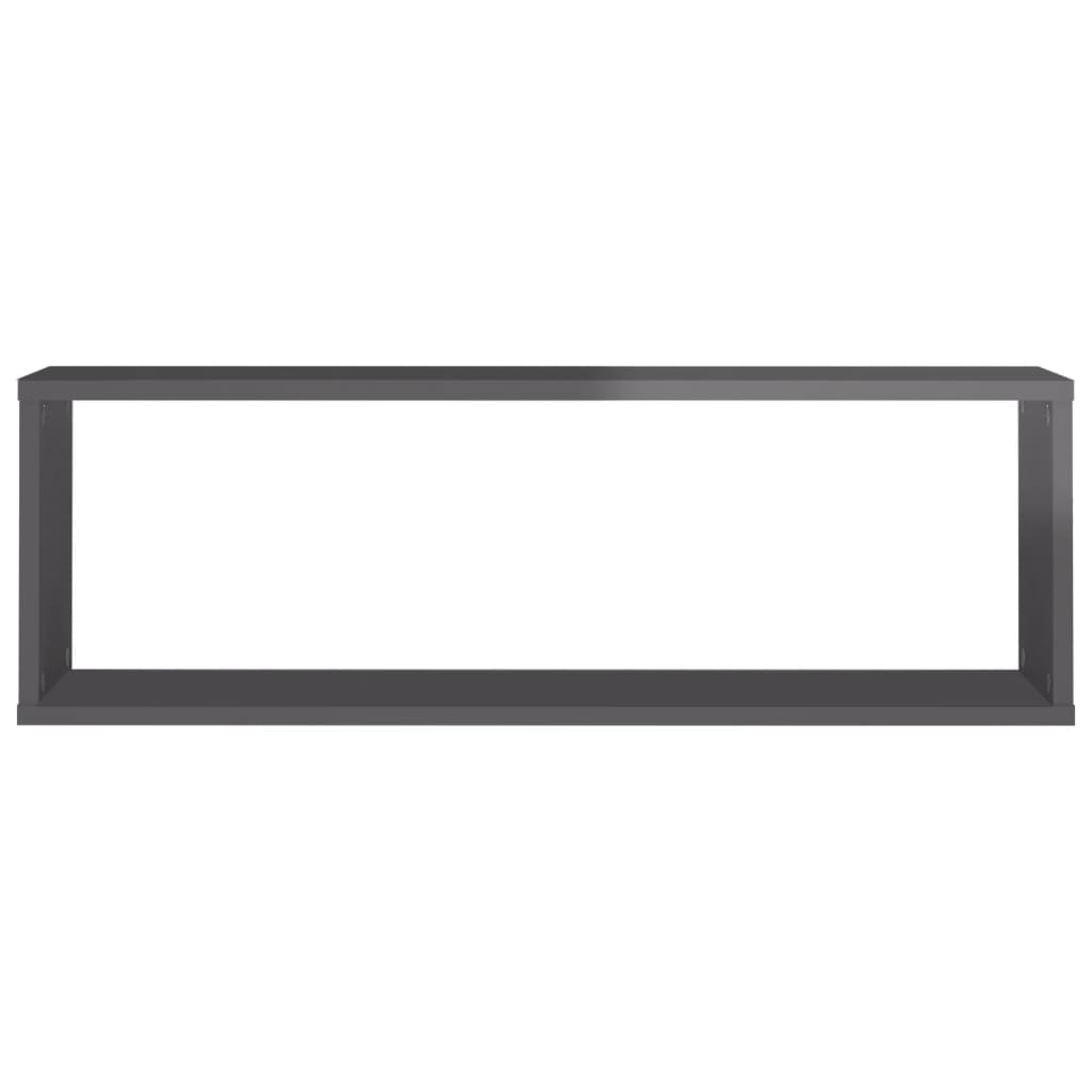 Kuutioseinähyllyt 4 kpl korkeak. harmaa 80x15x26,5 cm lastulevy - Sisustajankoti.fi