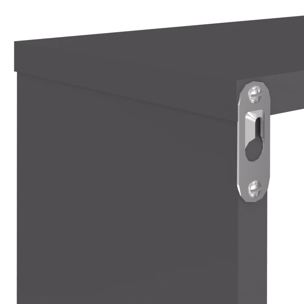 Kuutioseinähyllyt 4 kpl korkeak. harmaa 80x15x26,5 cm lastulevy - Sisustajankoti.fi