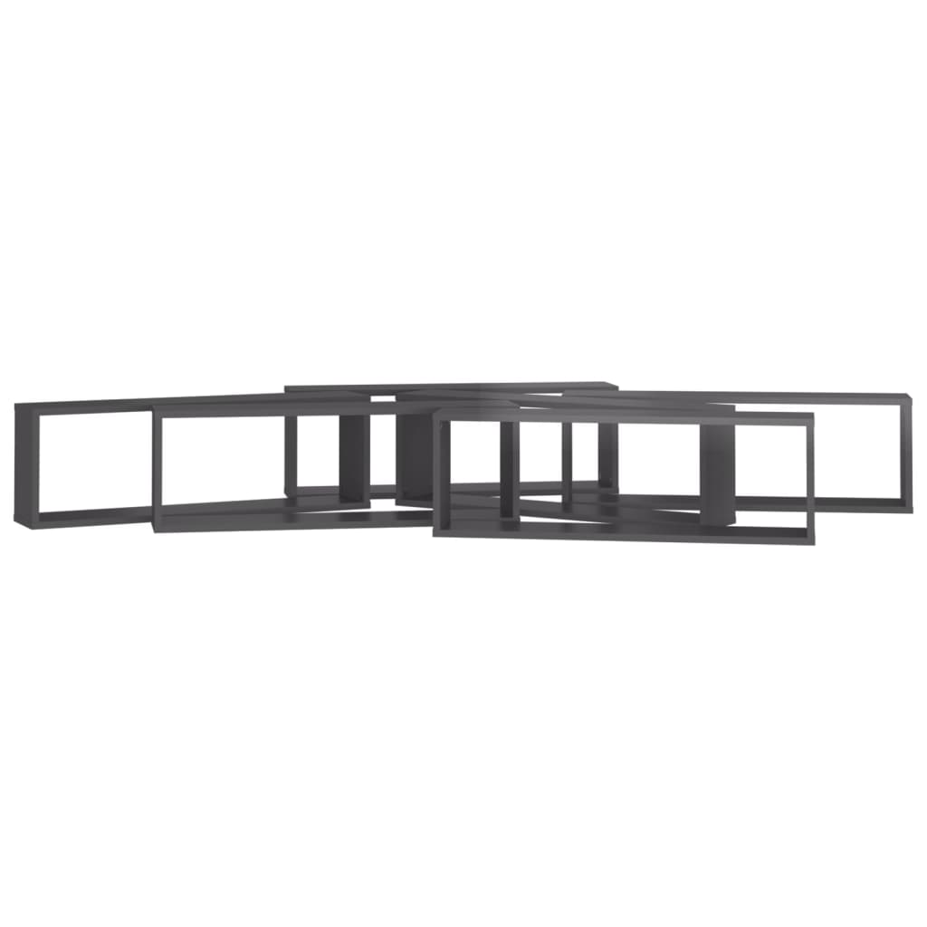 Kuutioseinähyllyt 6 kpl korkeak. harmaa 80x15x26,5 cm lastulevy - Sisustajankoti.fi