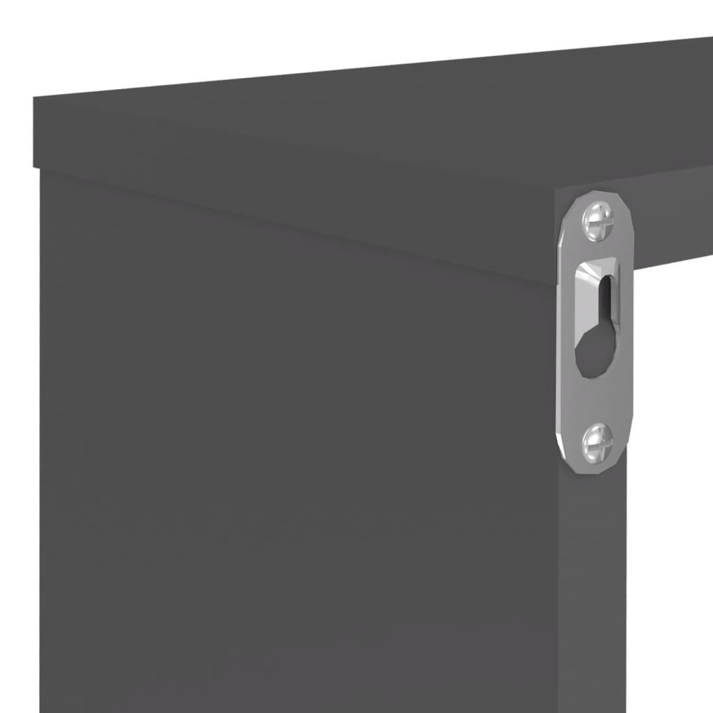 Kuutioseinähyllyt 6 kpl korkeak. harmaa 80x15x26,5 cm lastulevy - Sisustajankoti.fi