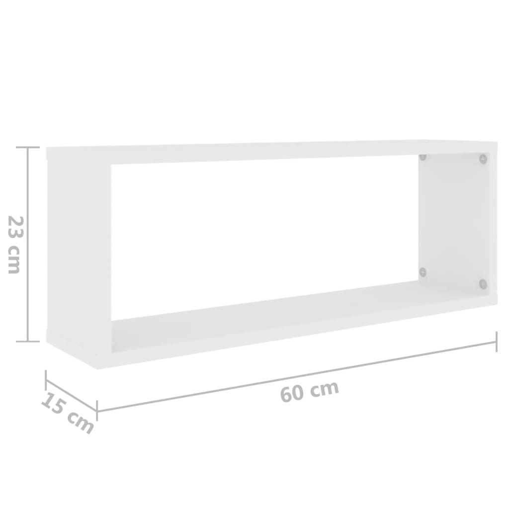 Kuutioseinähyllyt 4 kpl valkoinen 60x15x23 cm lastulevy - Sisustajankoti.fi