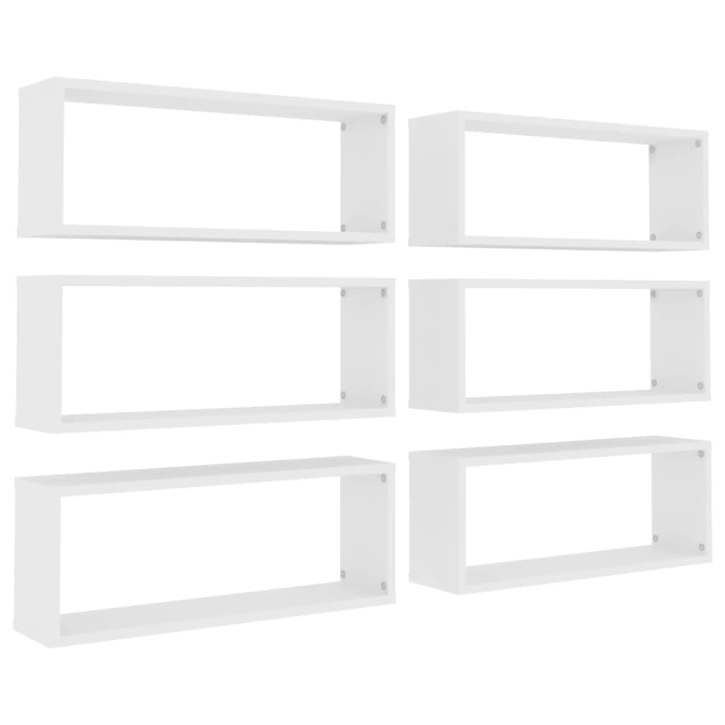 Kuutioseinähyllyt 6 kpl valkoinen 60x15x23 cm lastulevy - Sisustajankoti.fi