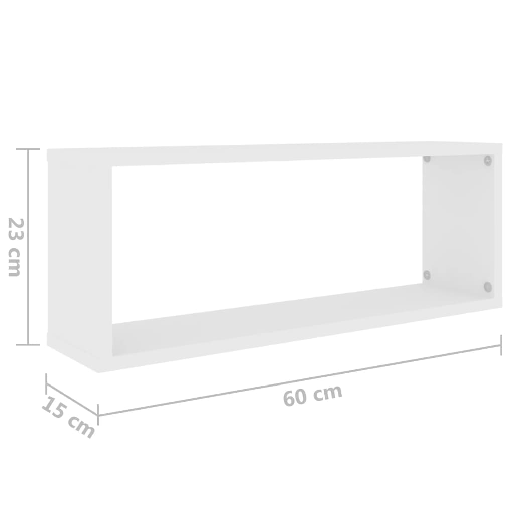 Kuutioseinähyllyt 6 kpl valkoinen 60x15x23 cm lastulevy - Sisustajankoti.fi