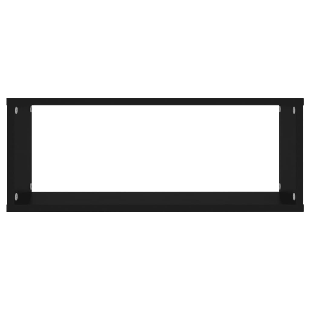 Kuutioseinähyllyt 2 kpl musta 60x15x23 cm lastulevy - Sisustajankoti.fi