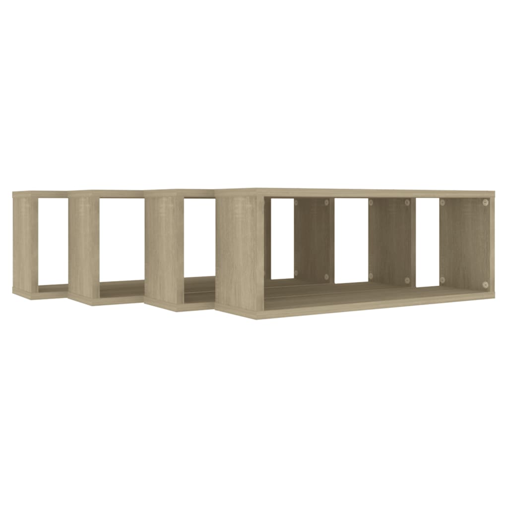 Kuutioseinähyllyt 4 kpl Sonoma-tammi 60x15x23 cm lastulevy - Sisustajankoti.fi