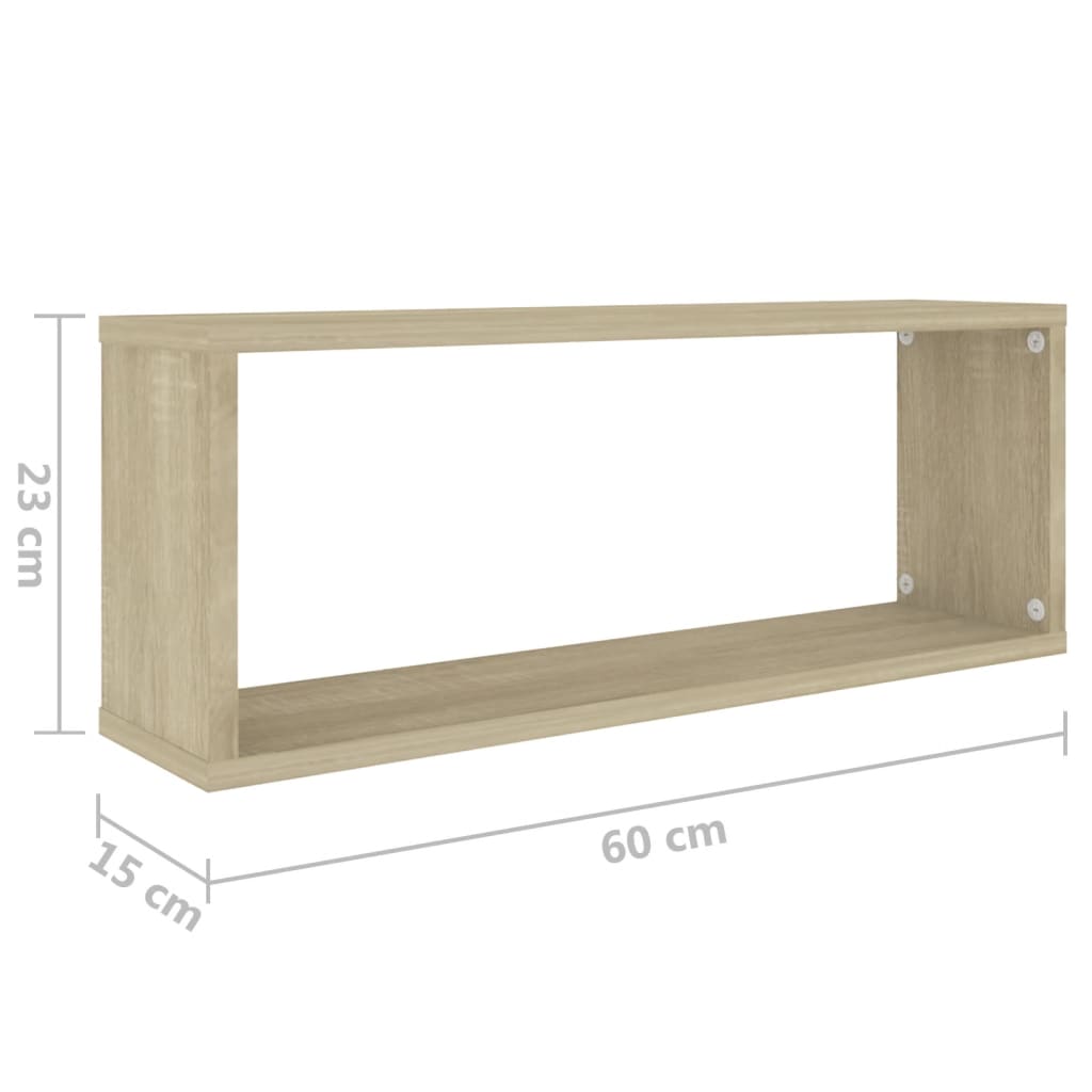 Kuutioseinähyllyt 6 kpl Sonoma-tammi 60x15x23 cm lastulevy - Sisustajankoti.fi
