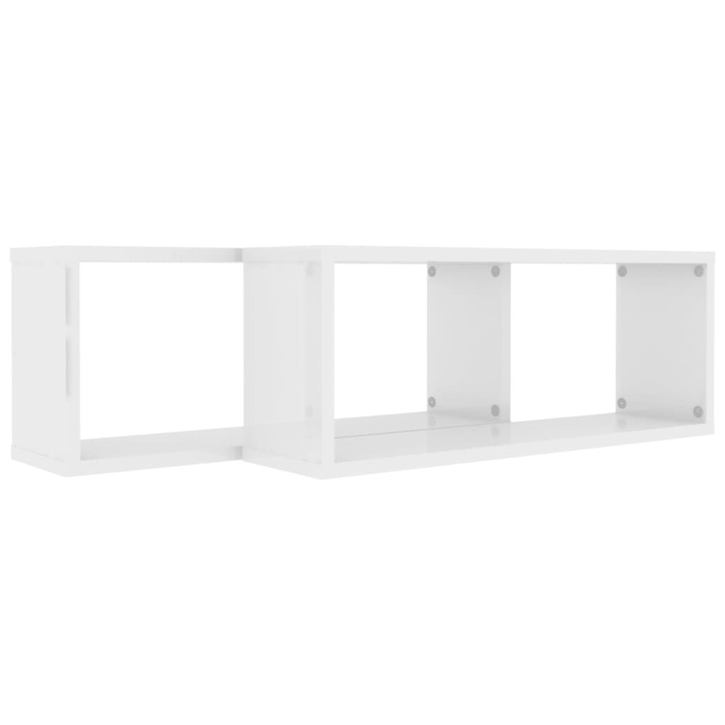 Kuutioseinähyllyt 2 kpl korkeak. valk. 60x15x23 cm lastulevy - Sisustajankoti.fi