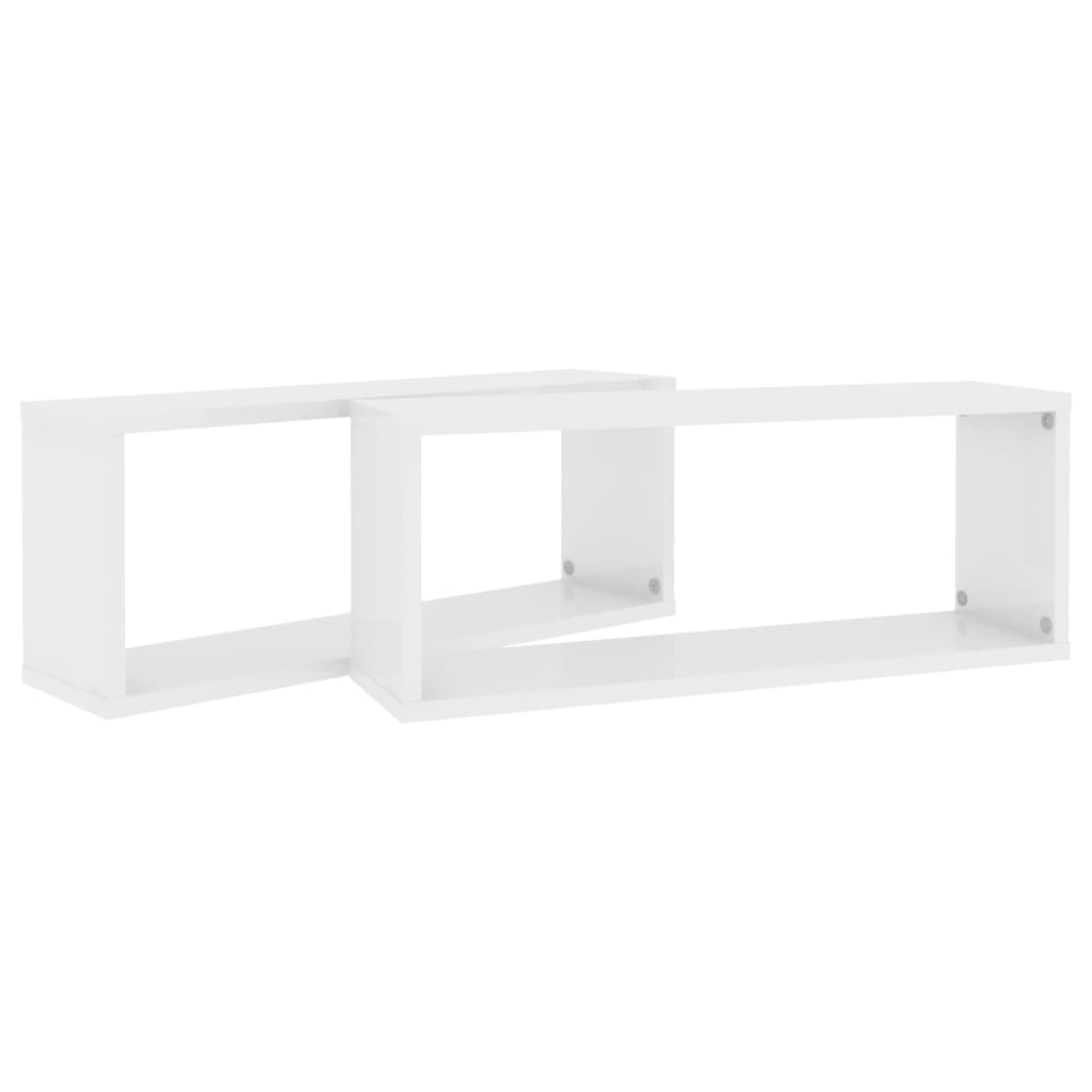 Kuutioseinähyllyt 2 kpl korkeak. valk. 60x15x23 cm lastulevy - Sisustajankoti.fi