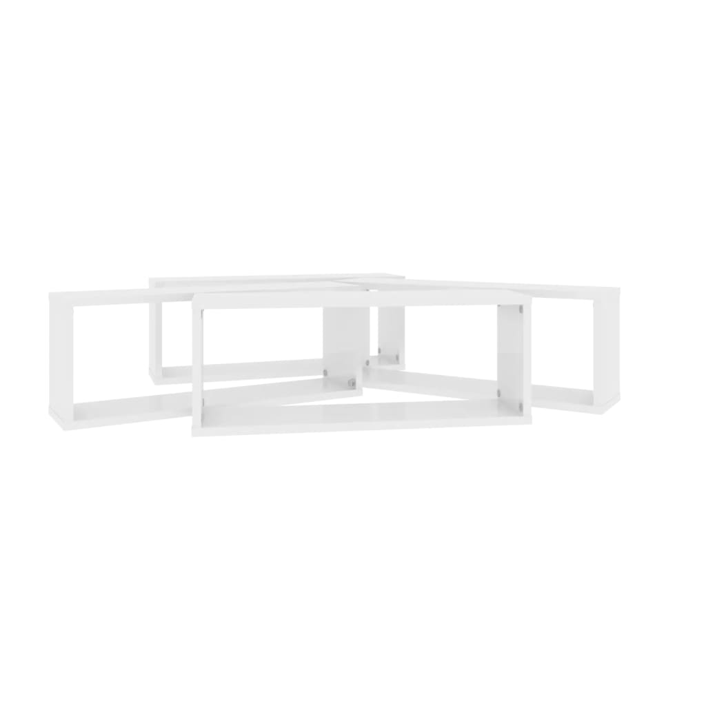 Kuutioseinähyllyt 4 kpl korkeak. valk. 60x15x23 cm lastulevy - Sisustajankoti.fi