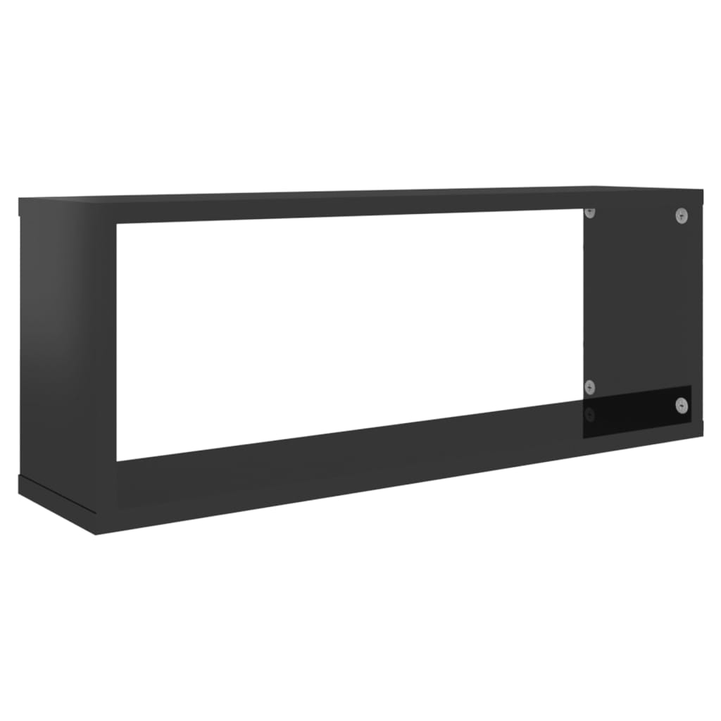 Kuutioseinähyllyt 6 kpl korkeak. musta 60x15x23 cm lastulevy - Sisustajankoti.fi