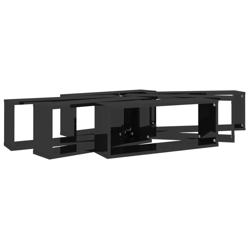 Kuutioseinähyllyt 6 kpl korkeak. musta 60x15x23 cm lastulevy - Sisustajankoti.fi