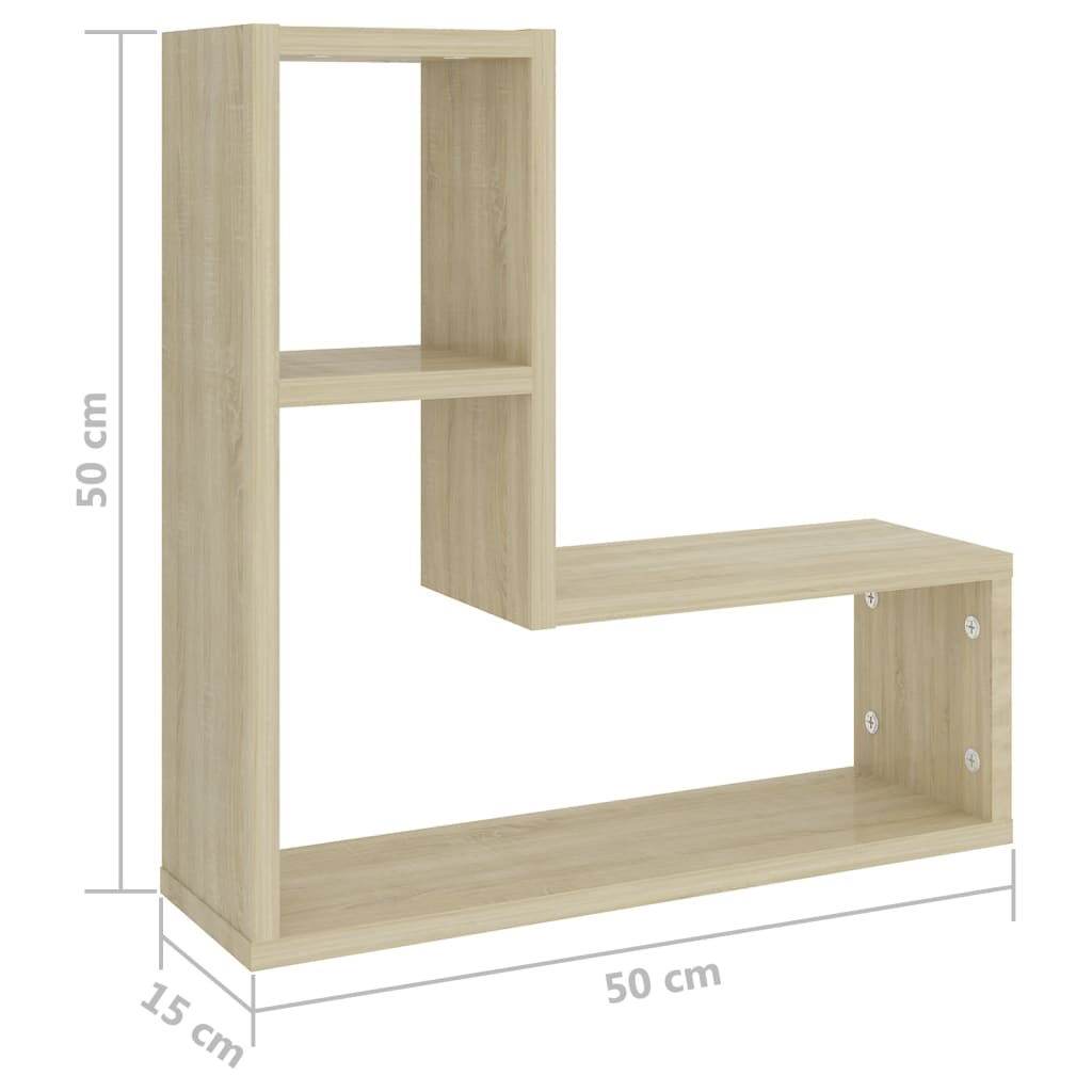 Seinähyllyt 2 kpl Sonoma-tammi 50x15x50 cm lastulevy - Sisustajankoti.fi