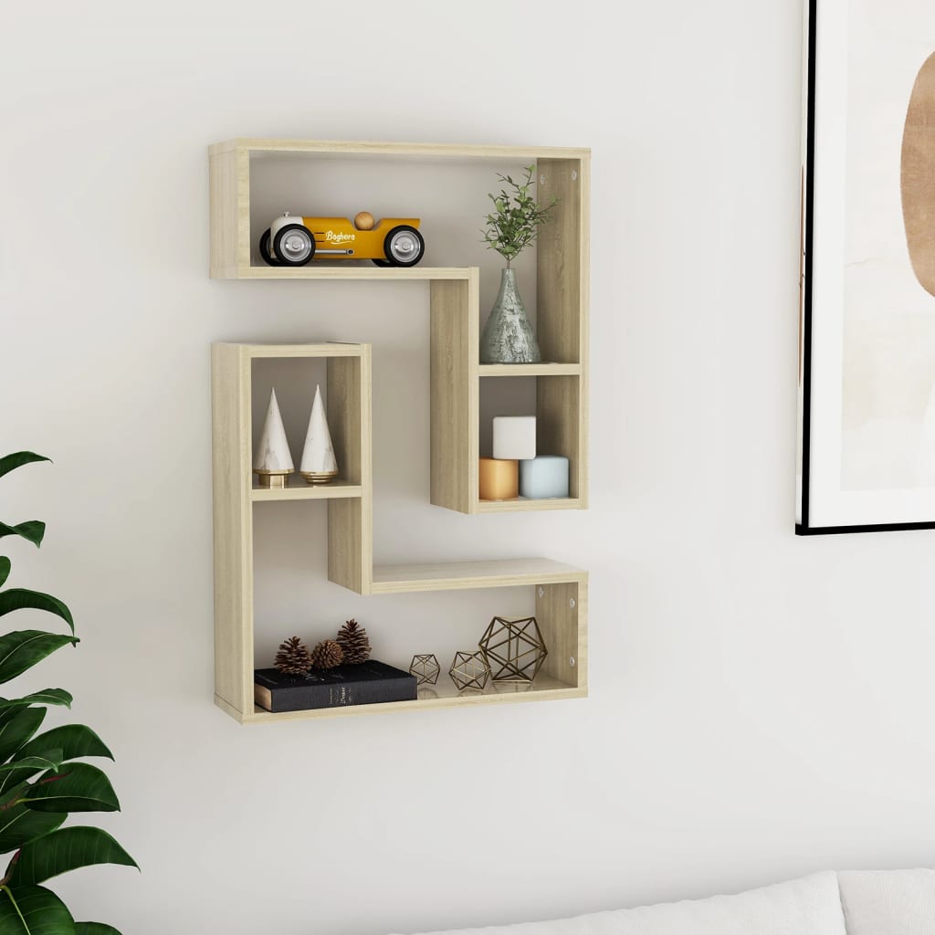 Seinähyllyt 2 kpl Sonoma-tammi 50x15x50 cm lastulevy - Sisustajankoti.fi