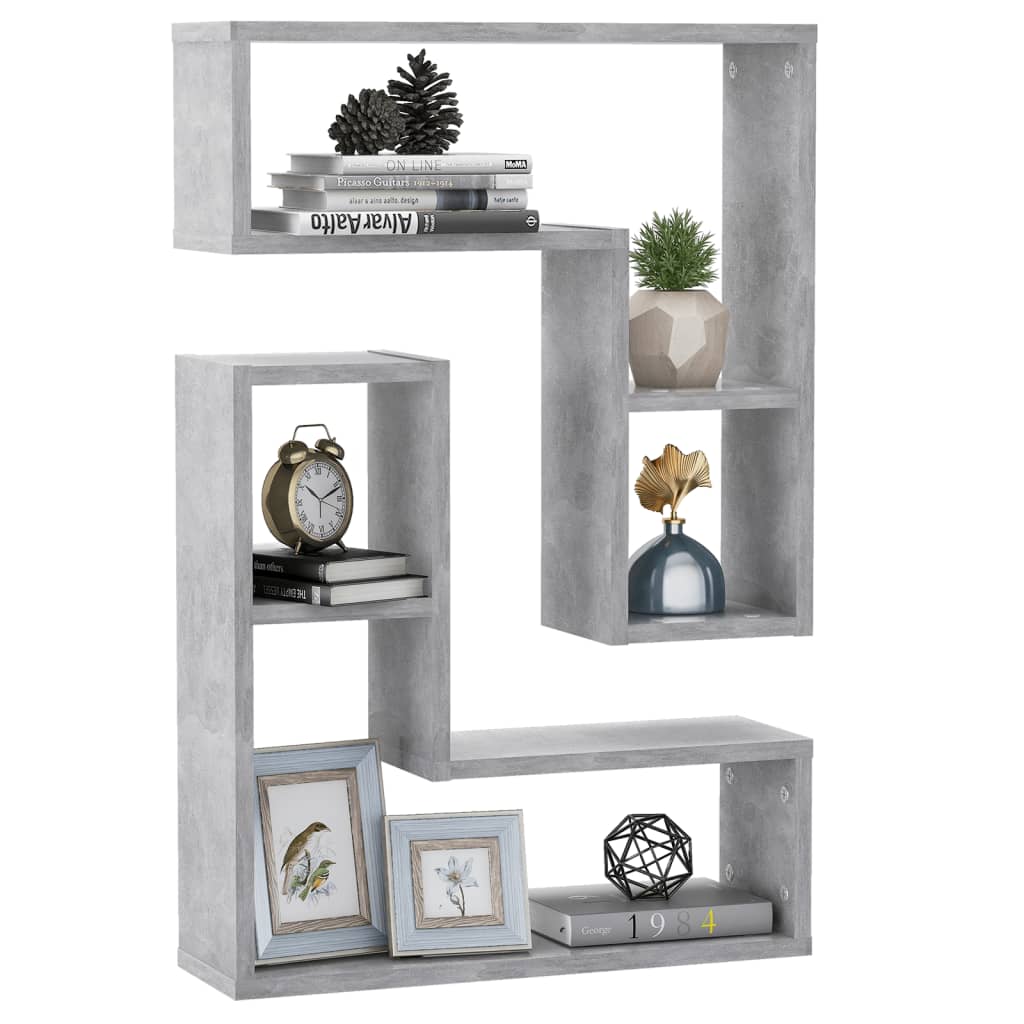Seinähyllyt 2 kpl betoninharmaa 50x15x50 cm lastulevy - Sisustajankoti.fi