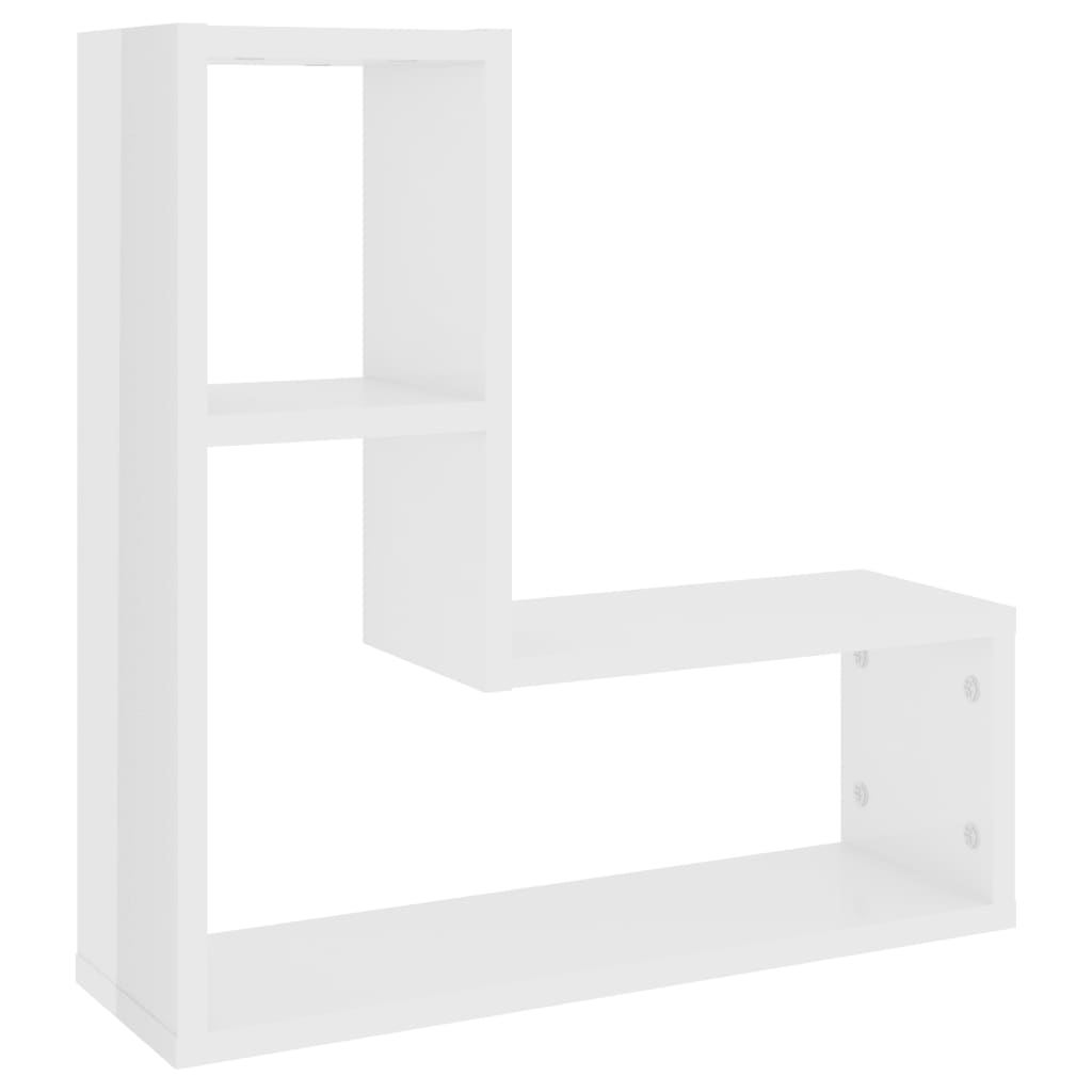 Seinähyllyt 2 kpl korkeakiilto valkoinen 50x15x50 cm - Sisustajankoti.fi
