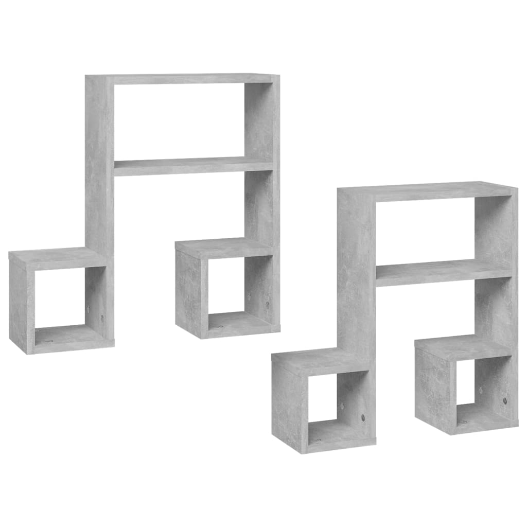 Seinähyllyt 2 kpl betoninharmaa 50x15x50 cm - Sisustajankoti.fi