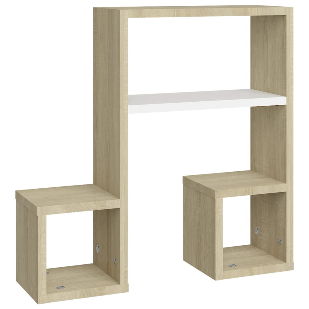 Seinähyllyt 2 kpl valk. ja Sonoma-tammi 50x15x50 cm lastulevy - Sisustajankoti.fi