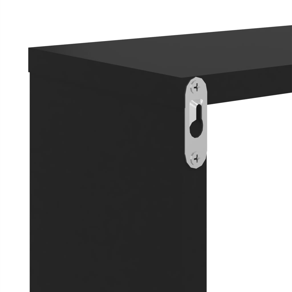 Seinähyllyt 2 kpl musta 100x15x20 cm lastulevy - Sisustajankoti.fi