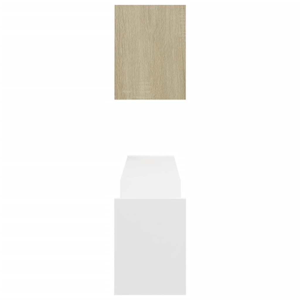 Seinähyllyt 2 kpl valk. ja Sonoma-tammi 100x15x20 cm lastulevy - Sisustajankoti.fi