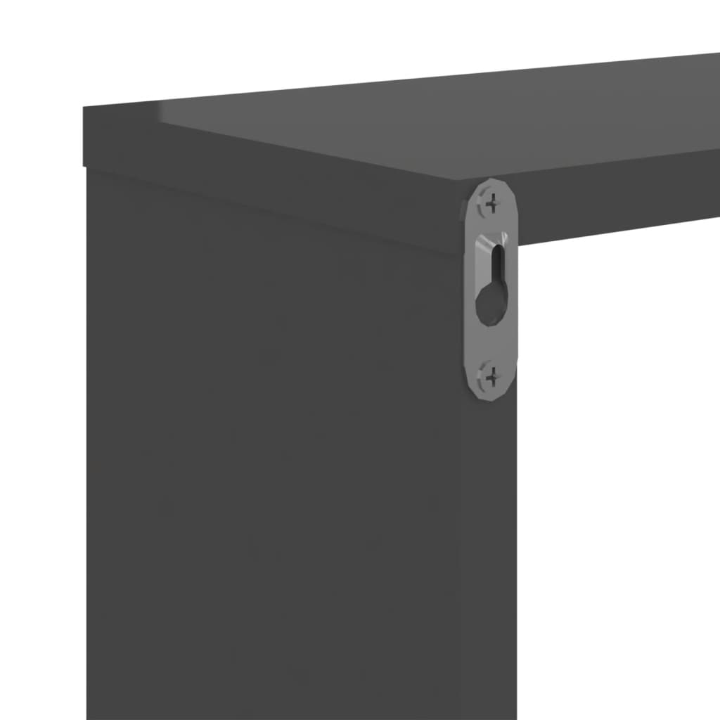 Seinähyllyt 2 kpl korkeakiilto harmaa 100x15x20 cm - Sisustajankoti.fi