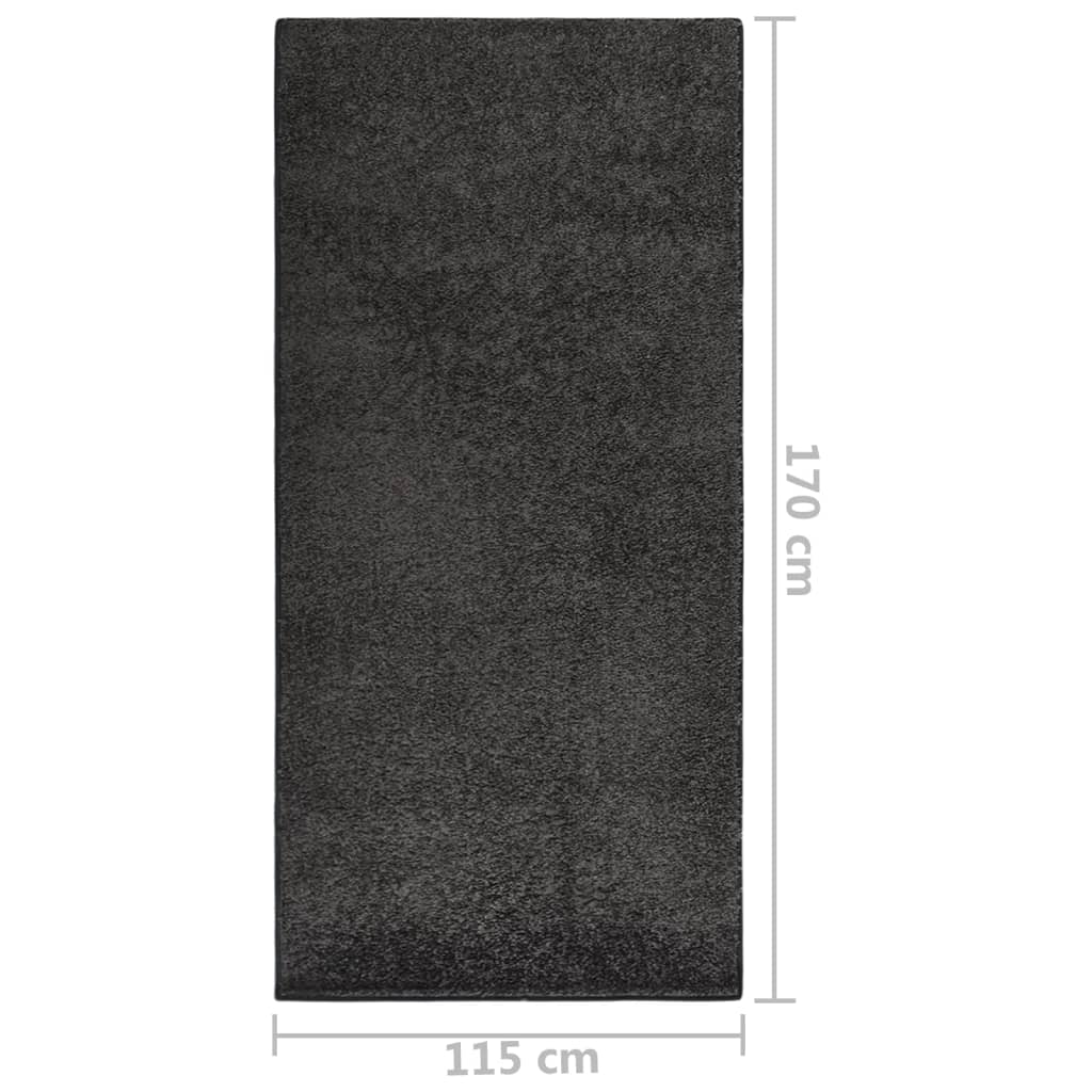 Pehmeänukkainen matto liukumaton 115x170 cm antrasiitti - Sisustajankoti.fi