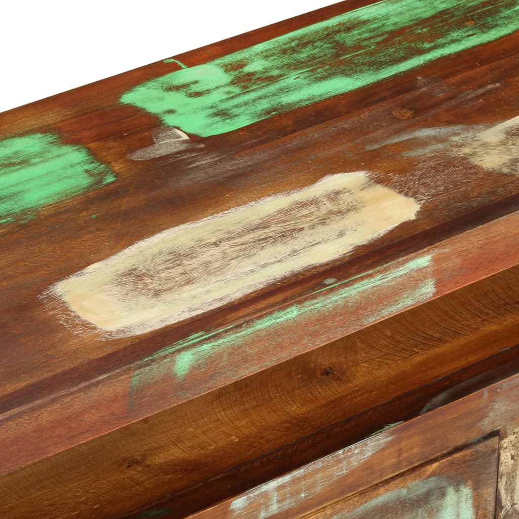 TV-taso monivärinen 110x30x40 cm täysi kierrätyspuu - Sisustajankoti.fi