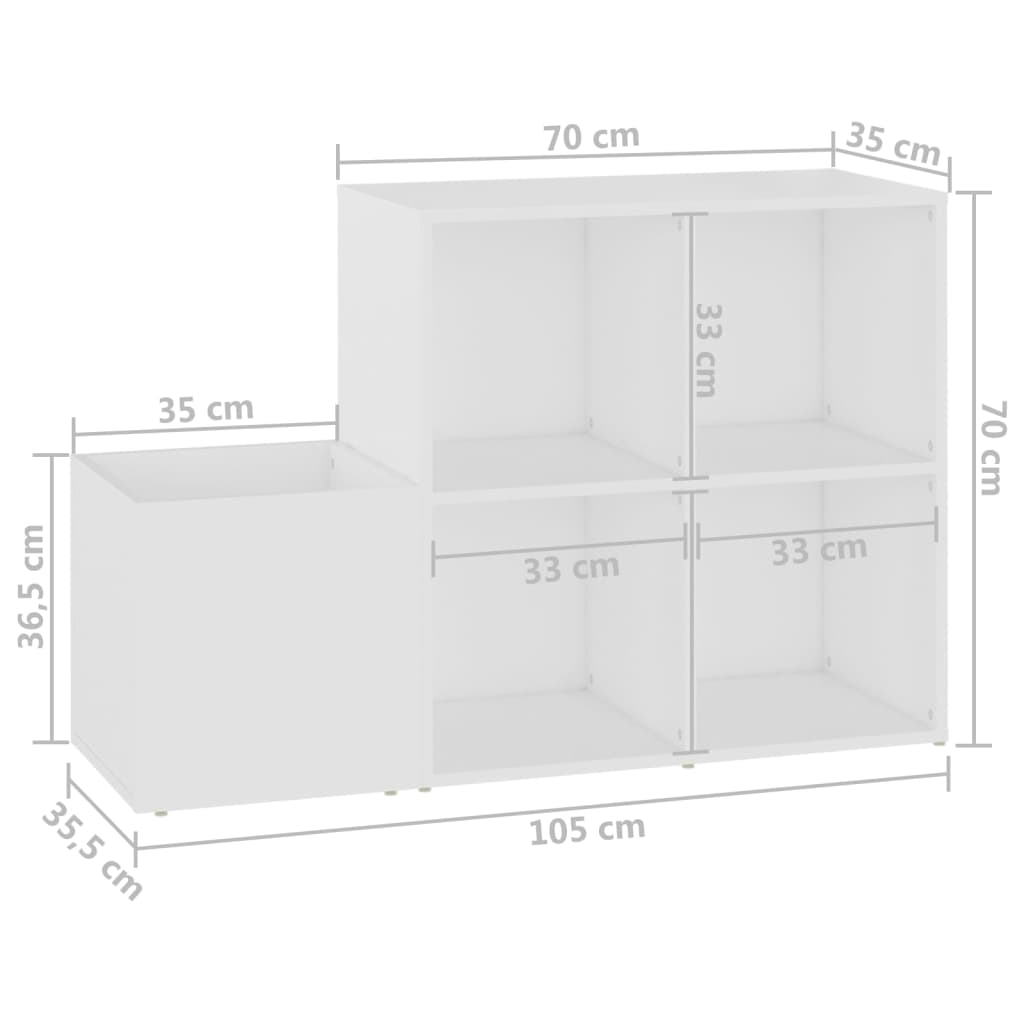 Eteisen kenkäkaappi valkoinen 105x35,5x70 cm lastulevy - Sisustajankoti.fi
